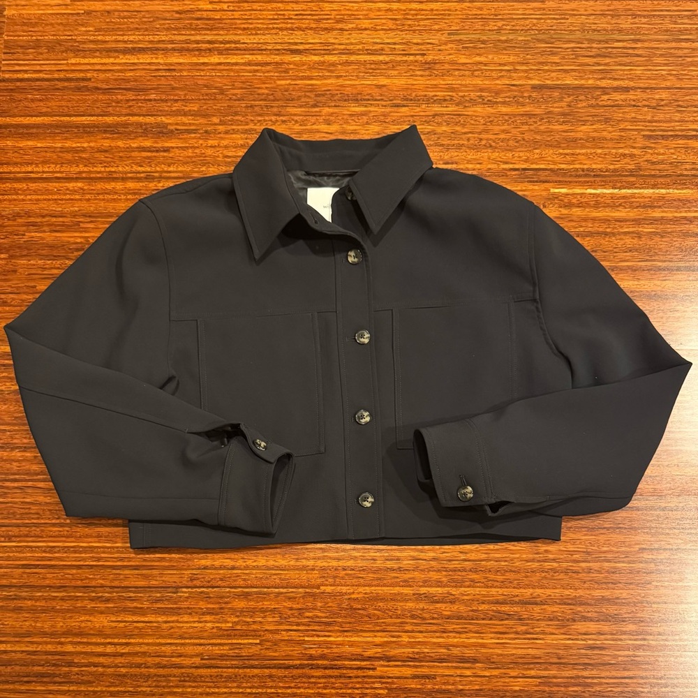 ARITZIA Wilfred Little Cropped Jacket Black Size Large Crepette Minimalist Work